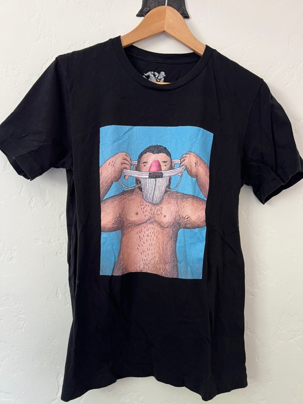 Rough Trade Black Graphic Tee bear sniffing jock strap